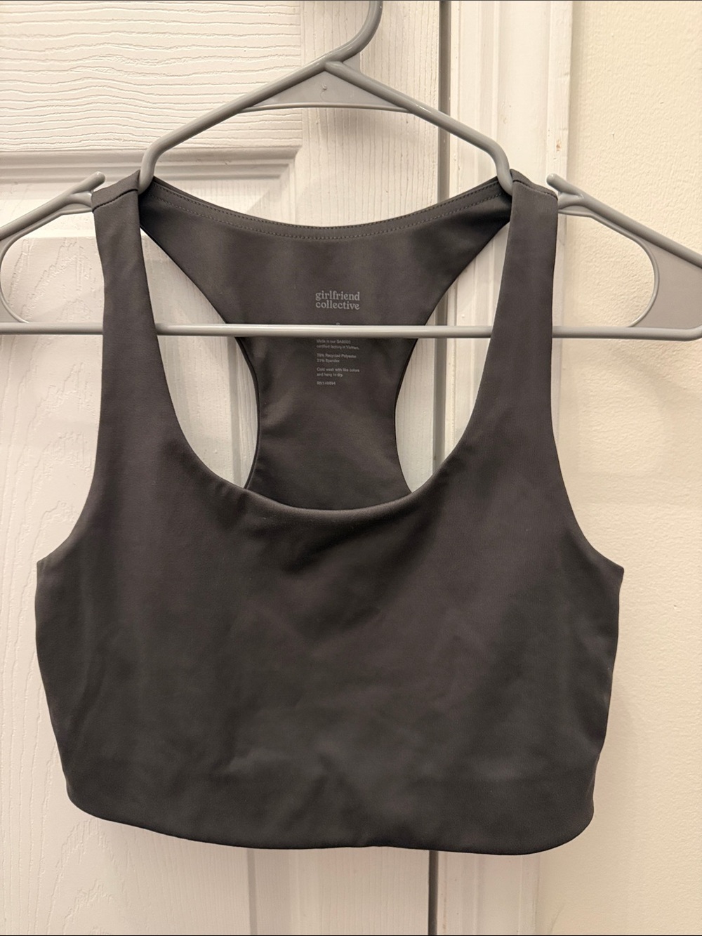 girlfriend collective Charcoal Racerback Sports Bra